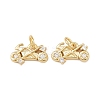 Brass Micro Pave Clear Cubic Zirconia Pendants KK-G544-03G-01-1