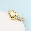 Adjustable Brass Micro Pave Cubic Zirconia Cuff Rings for Women RJEW-B139-02G-3