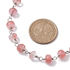 Synthetic Cherry Quartz Glass Necklaces for Women NJEW-JN04739-01-3
