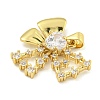 Bowknot Rack Plating Brass Clear Cubic Zirconia Pendants KK-Z053-14G-01-2