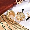 Rack Plating Brass Micro Pave Clear Cubic Zirconia Stud Earrings for Women EJEW-C125-27G-3