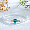 Bohemian White Glass Seed Beaded Bracelets ME2104-3-1
