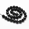 Natural Dyed & Heated Black Onyx Beads Strands G-D840-23-6mm-2