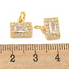 Brass Micro Pave Clear Cubic Zirconia Pendants KK-P275-31G-3