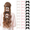 30Pcs 3 Colors Bowknot Polyester Alligator Hair Clips AJEW-CP0008-38-1