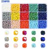 2250Pcs 15 Colors Opaque Solid Color Electroplate Glass Beads Strands GLAA-YW0003-25-1