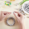 20Pcs Grey Cube Letter Silicone Beads 12x12x12mm Square Dice Alphabet Beads with 2mm Hole Spacer Loose Letter Beads for Bracelet Necklace Jewelry Making JX436S-5