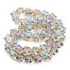 Half Rainbow Plated Electroplate Transparent Glass Beads Strands EGLA-G037-07A-HR03-2