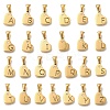 26Pcs Letter A~Z 304 Stainless Steel Heart Pendants with Crystal Rhinestone STAS-Z103-01G-M-1