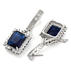 Brass Pave Cubic Zirconia Rectangle Hoop Earrings for Women EJEW-I304-29P-08-2