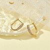 Brass Micro Pave Clear Cubic Zirconia Hoop Earring Findings ZIRC-YW0001-07G-5