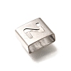 Letter Style 304 Stainless Steel Square Slide Charms STAS-L132-18Z-2