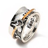 Rotatable Mountain and Heart Alloy Finger Ring RJEW-F123-08AS-3