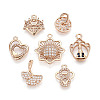 Brass Micro Pave Cubic Zirconia Pendants KK-T072-48G-1