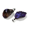 Electroplated Raw Natural Quartz Crystal Pendants G-Q481-20P-02-2