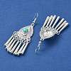 Silver Alloy Chandelier Earrings with Synthetic Turquoise LS-EJEW-D092-01B-S-2