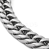 Non-Tarnish 304 Stainless Steel Cuban Link Chain Bracelet for Men Women BJEW-C048-04P-2