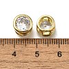 Brass Micro Pave Clear Cubic Zirconia Beads ZIRC-I070-070G-3