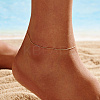 925 Sterling Silver Boston Link Chain Anklet AJEW-Z029-16G-3