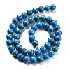 Synthetic Gold Line Turquoise Beads Strands G-H026-01D-02-2