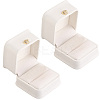 2Pcs PU Leather Ring Gift Boxes LBOX-CL0001-03-1