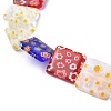 Square Handmade Millefiori Glass Beads LK-R004-46-3