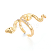 Snake Brass Micro Pave Cubic Zirconia Cup Peg Ring Settings KK-N274-40G-1