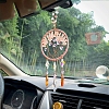 Natural Rose Quartz Chips Flat Round with Tree of Life Pendant Decorations LS-TREE-PW0003-16-2