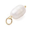 Natural Cultured Freshwater Pearl Rice Pendants PALLOY-JF04200-02-5