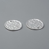 Alloy Blank Flat Round Hammered Pendants PALLOY-M031-07S-2