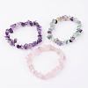 Natural Mixed Stone Stretch Bracelets BJEW-JB02524-1