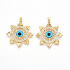Brass Micro Pave Cubic Zirconia Pendants KK-N257-24G-1