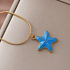 Vintage Ocean 304 Stainless Steel Enamel Starfish Pendant Necklaces for Women FT5866-3