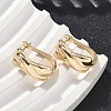 Rectangle Brass Hoop Earrings EJEW-D320-21G-2