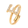 304 Stainless Steel Micro Pave Cubic Zirconia Cuff Open Rings LS-RJEW-D336-01G-07-2