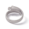 Non-Tarnish 304 Stainless Steel Ring Arowana Fish Wrap Open Cuff Ring for Women RJEW-C045-21P-3