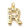 Brass Micro Pave Clear Cubic Zirconia Pendants KK-G521-01G-R-1