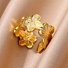 304 Stainless Steel Adjustable Open Cuff Rings for Women LS-RJEW-U060-03B-G-1
