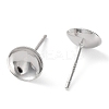Rhodium Plated 925 Sterling Silver Stud Earring Findings STER-E068-02E-P-2