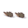 Natural Wood Stud Earrings EJEW-C013-01J-2