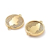 Rack Plating Brass Micro Pave Clear Cubic Zirconia Honduras Map Links Connector Charms KK-C063-23G-2