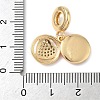 Brass Micro Pave Clear Cubic Zirconia European Dangle Charms KK-D502-10G-3
