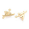Brass Pave Cubic Zirconia Charms KK-N263-107G-2