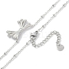 304 Stainless Steel Crystal Rhinestone Satellite Chain Bowknot Pendant Necklaces for Women NJEW-C055-10P-2