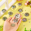 10Pcs 5 Colors Tibetan Style Flat Round Alloy with Resin Decorative Rivets BUTT-TA0001-31B-6