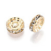 Brass Rhinestone Spacer Beads KK-N273-01C-G-2