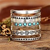 Alloy with Synthetic Turquoise Finger Rings FS-WG0500F-04-1