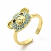Cubic Zirconia Bear Open Cuff Ring KK-A180-37G-4