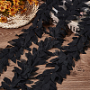 5 Yards Polyester Chiffon Leaf Lace Ribbon DIY-GA0007-32B-4