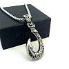 Vintage Style 304 Stainless Steel Fish Hook Pendant Necklaces for Men Women Jewelry NL8016-1